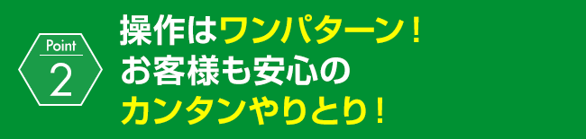 操作はワンパターン！お客様も安心のカンタンやりとり！